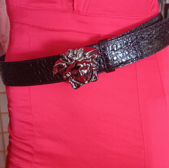 Versace Medusa-head crocodile-embossed belt - Picture 2 of 6